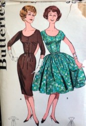 9566 1950S BUTTERICK SHEATH-SS FLARE DRESS PATTERN 16 36''B